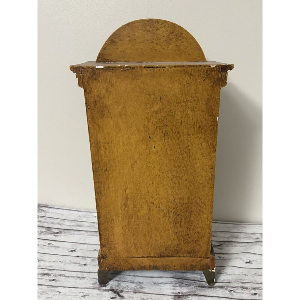 Hand Painted Vintage Dollhouse Armoire Folk Art Cabinet Dresser Cottage 19” - Picture 9 of 16